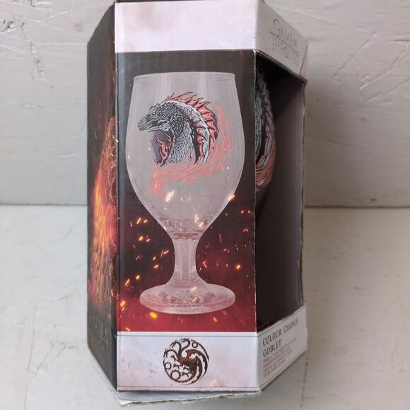 NIB Game of Thrones House of The Dragon Color Change Goblet Glass - Picture 3 of 7